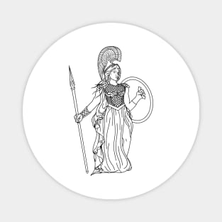 Athena Goddess Black Outline Illustration Magnet